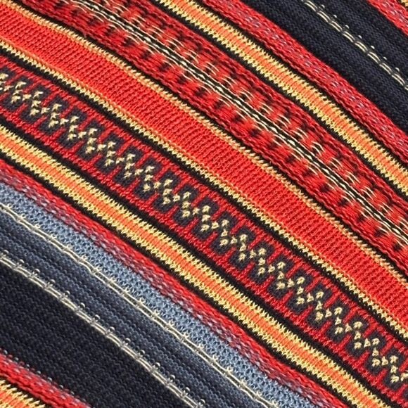 LRL Lauren Jeans Company intarsia multicolor red stripe cotton linen wool blend - Picture 4 of 8